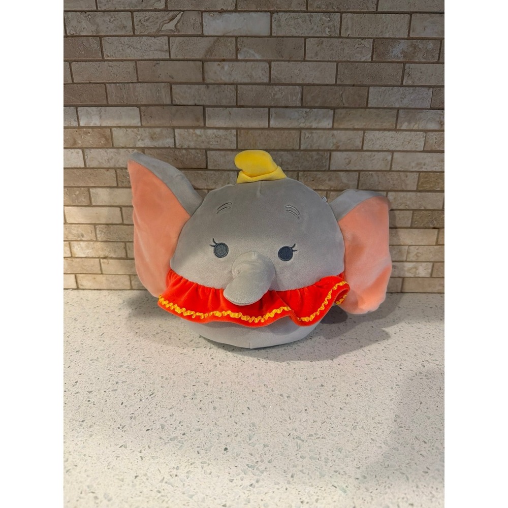 Disney Dumbo Elephant Plush Pillow Stuffed Animal Red Circus Collar Big Ears